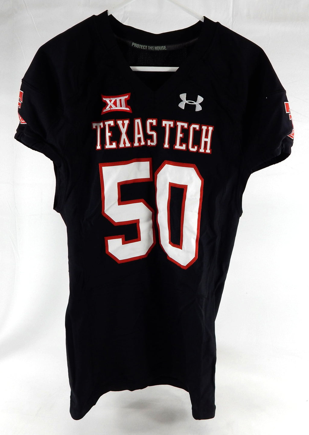 2014 Texas Tech Red Raiders #50 Game Used Black Jersey Football NP Rem 46 574 Pic2
