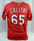2003-06 Cincinnati Reds Mike Calitri #65 Game Used Red Jersey Ex ST BP 48 583