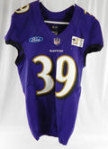 2019 Baltimore Ravens Nigel Warrior #39 Game Used Purple Practice Jersey 81