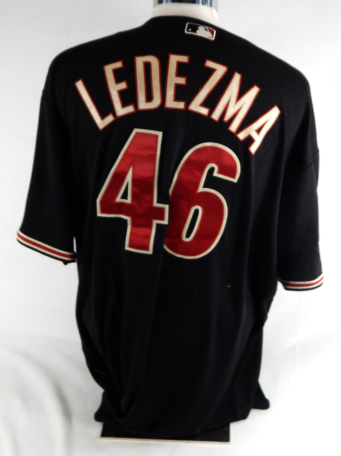 2008 Arizona Diamondbacks Wil Ledezma #46 Game Used Black Jersey 10th Patch 52 0 Pic2