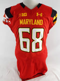2014 Maryland Terrapins #68 Game Issued Red Jersey Football 46 52