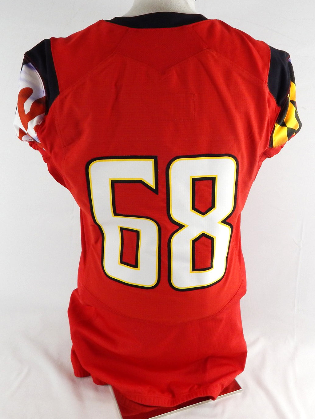 2014 Maryland Terrapins #68 Game Issued Red Jersey Football 46 52 Pic2