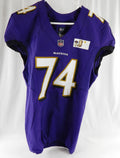 2020 Baltimore Ravens Tyre Phillips #74 Game Used Purple Practice Jersey Honor 3