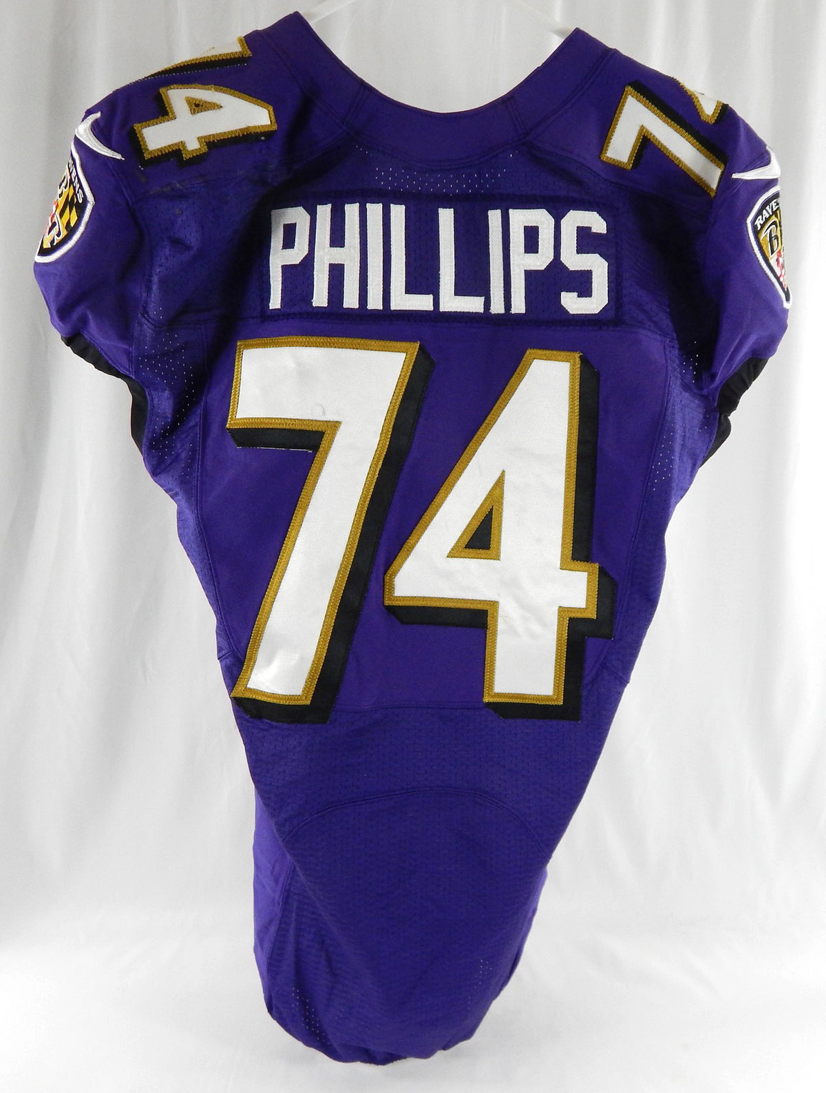 2020 Baltimore Ravens Tyre Phillips #74 Game Used Purple Practice Jersey Honor 3 Pic2