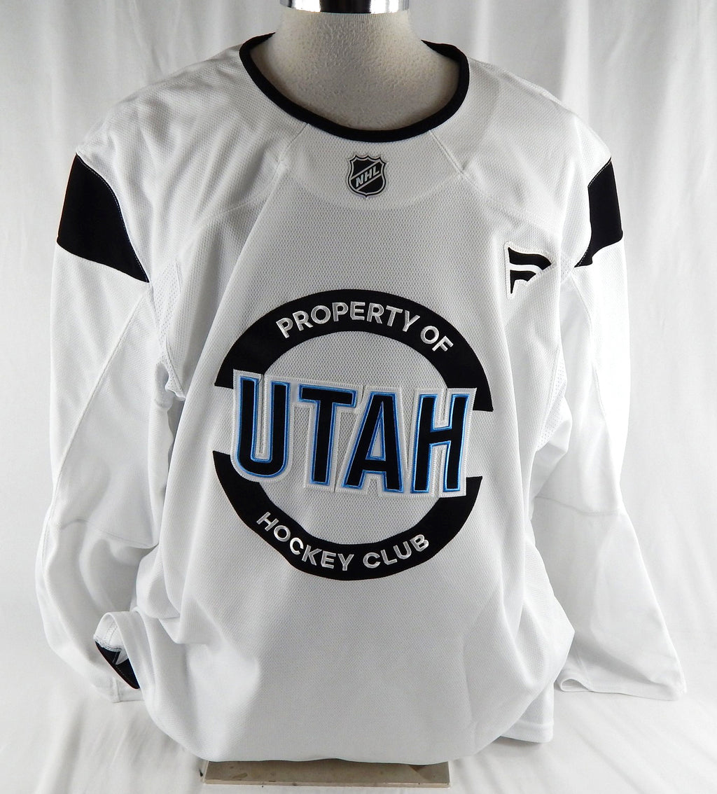 2024-25 Utah Mammoth Reko Alanko #64 Game Used White Practice Jersey Camp 0 Pic2