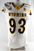 2018 Wyoming Cowboys #93 Game Used White Jersey L 471