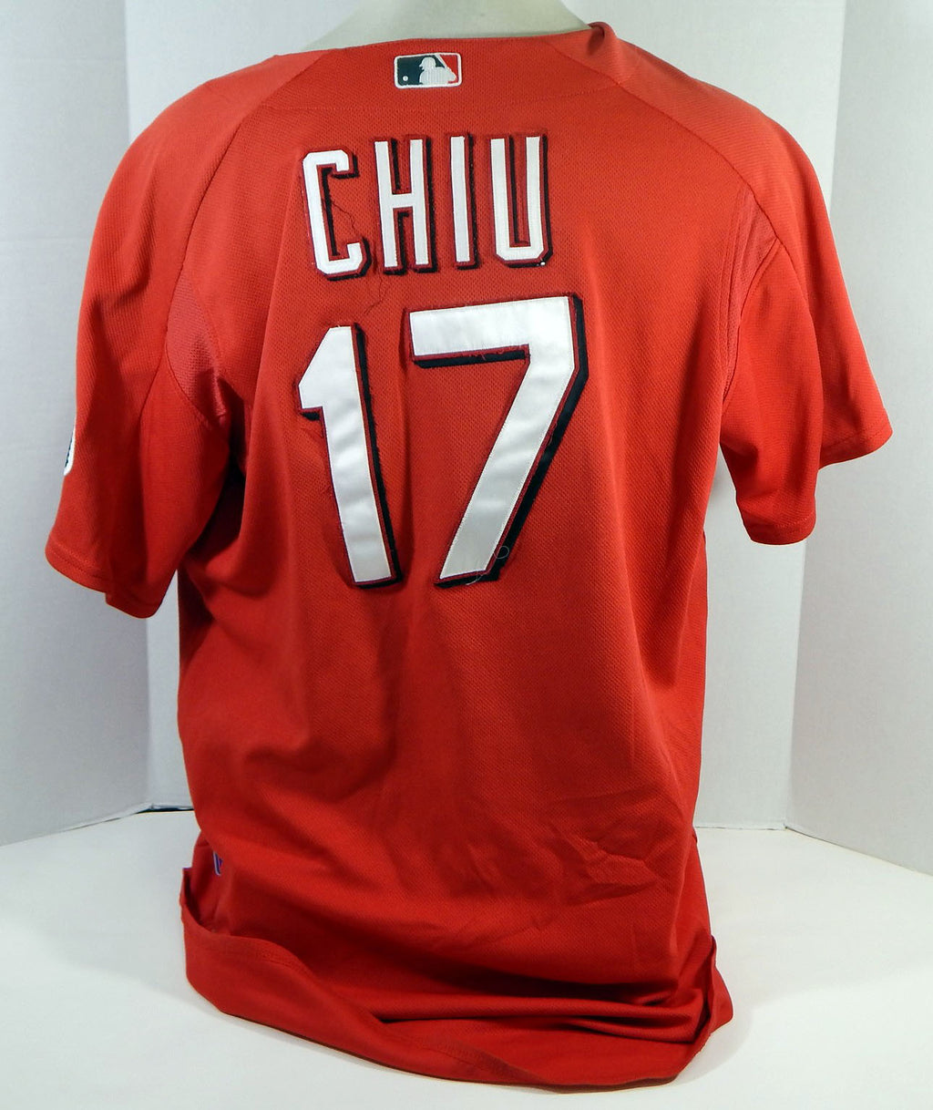 2003-06 Cincinnati Reds Tzu-Kai Chiu #17 Game Used Red Jersey Ex ST BP 48 587