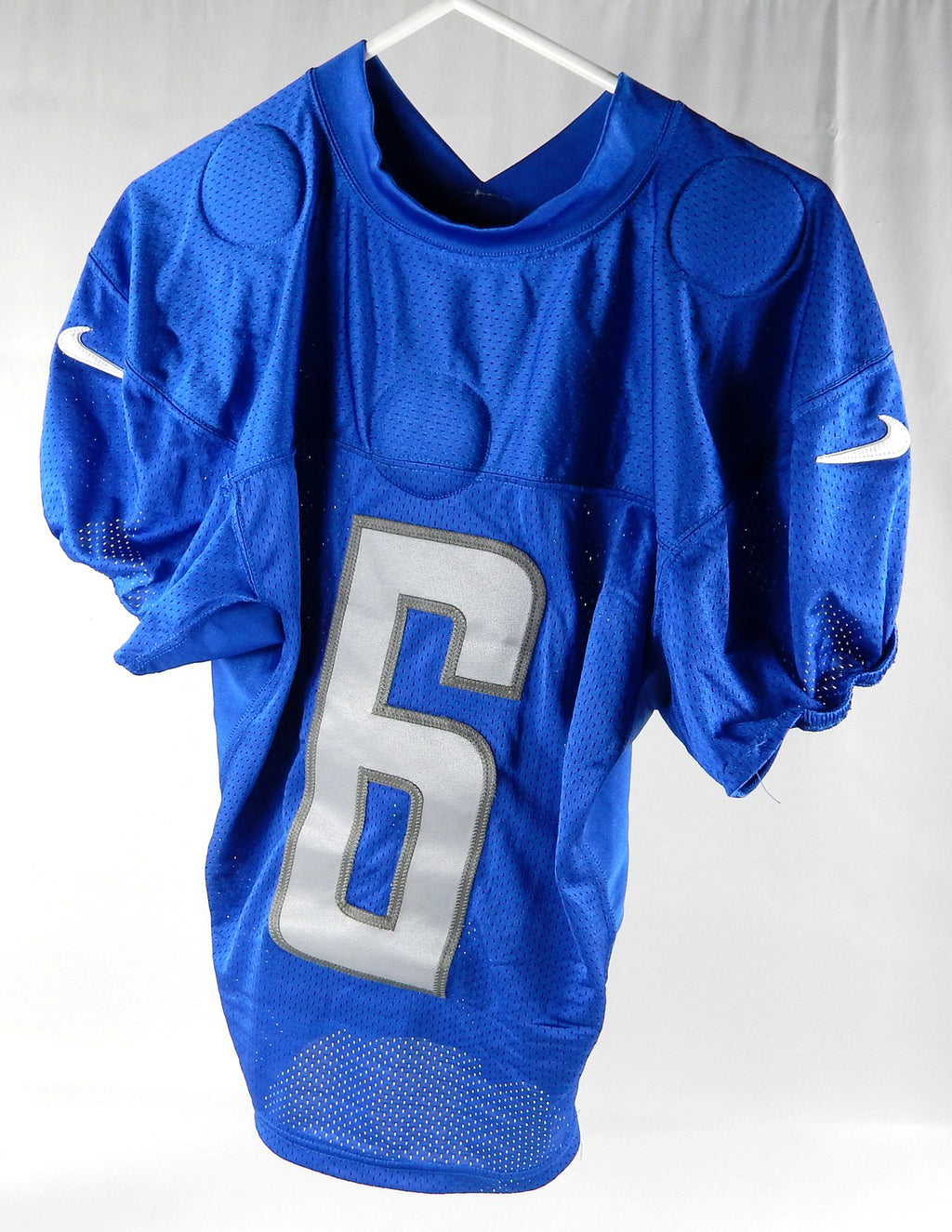 2022 Detroit Lions #6 Game Issued Pos Used Blue Practice Jersey NP Removed 44 9 Pic2