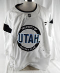 2024-25 Utah Mammoth Shane Soderwall #1 Game Used White Practice Jersey Camp 1