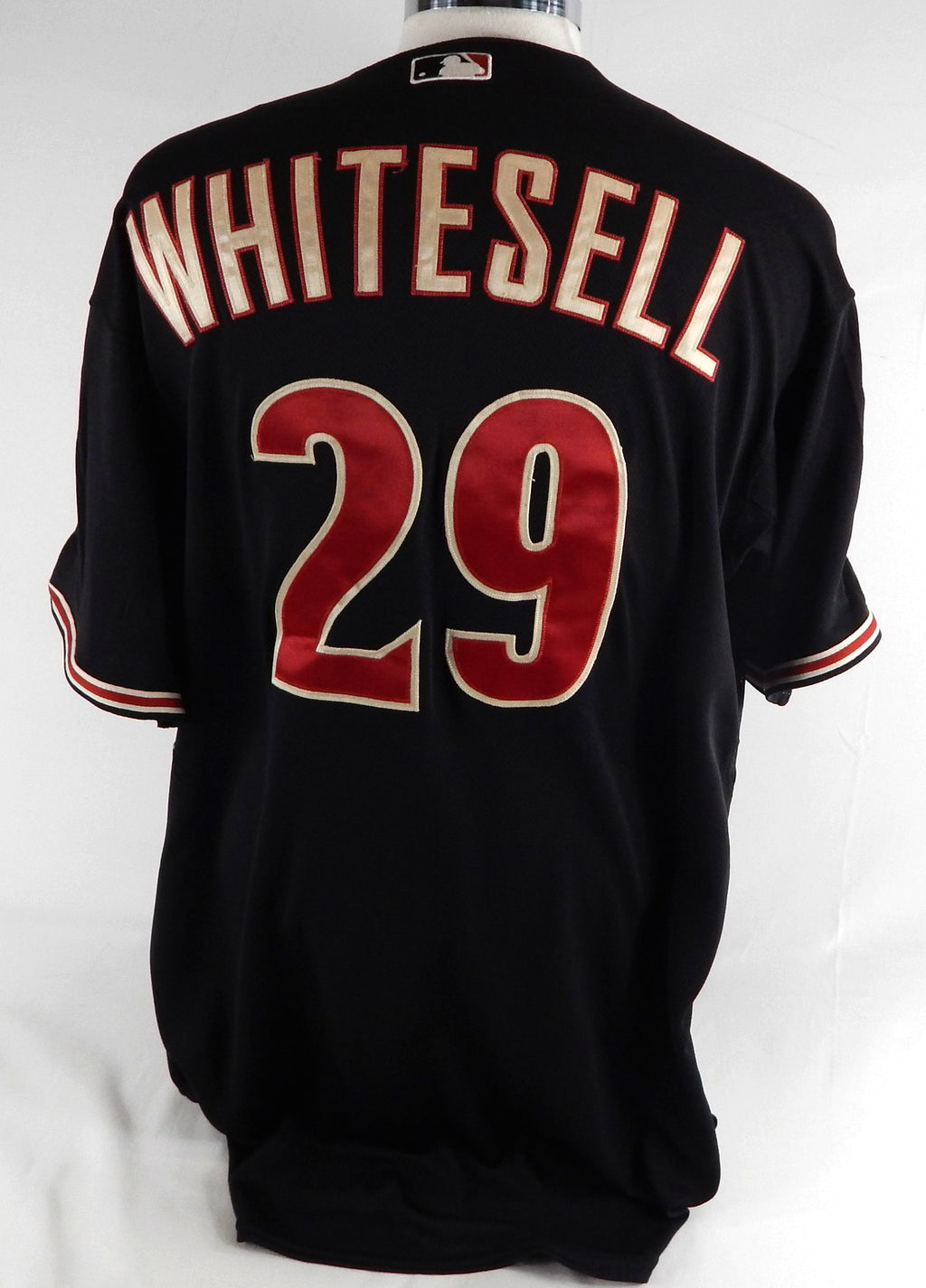 2008 Arizona Diamondbacks Josh Whitesell #29 Game Used Black Jersey 10 Patch 3 Pic2