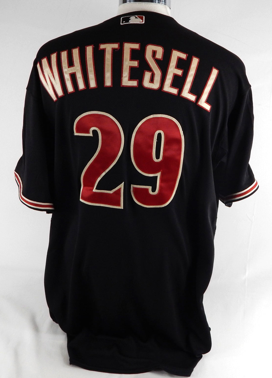 2008 Arizona Diamondbacks Josh Whitesell #29 Game Used Black Jersey 10 Patch 3 Pic2