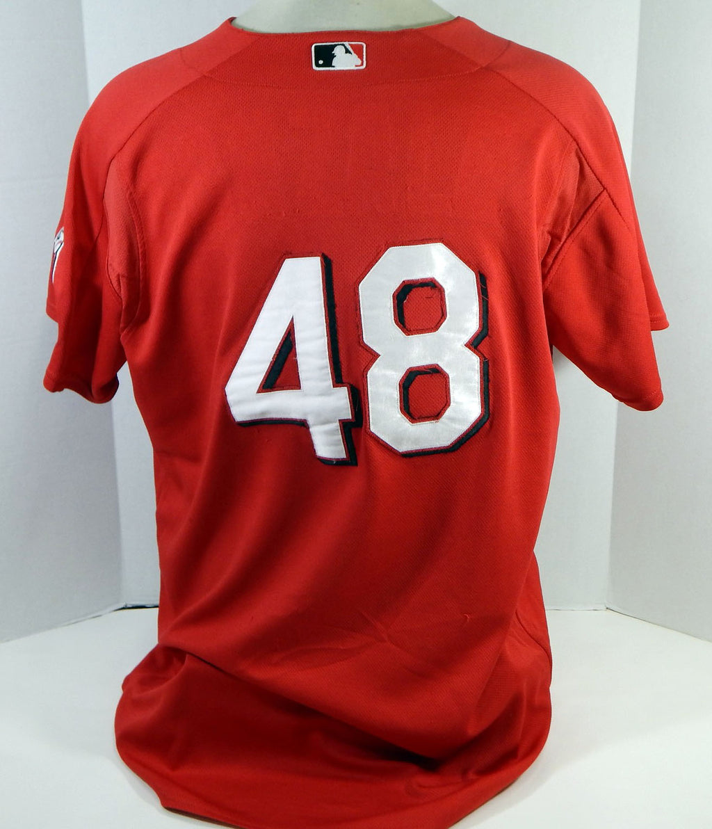 2003-06 Cincinnati Reds Gonzalez #48 Game Used Red Jersey Ex ST BP 46 DP16589