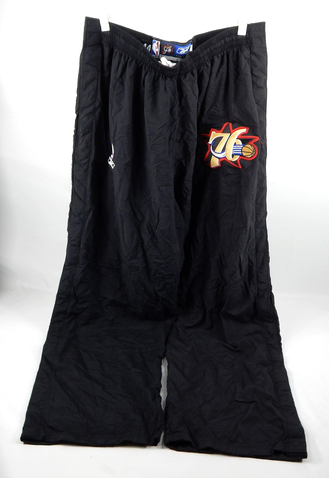 2000s Philadelphia 76ers Game Issued Black Tearaway Pant 44 829