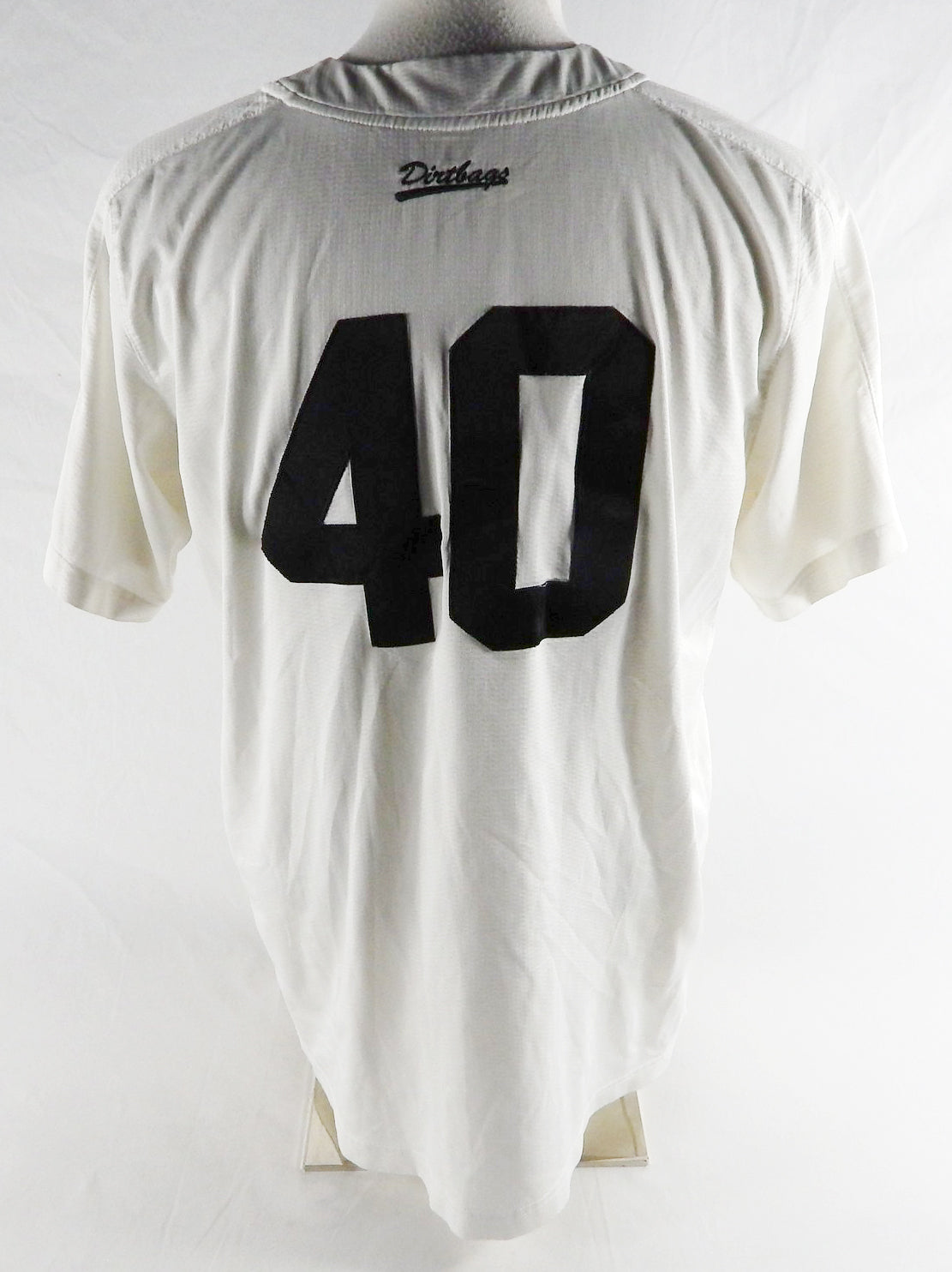 2021 Long Beach State Dirtbags #40 Game Used White Jersey Baseball L 561 Pic2