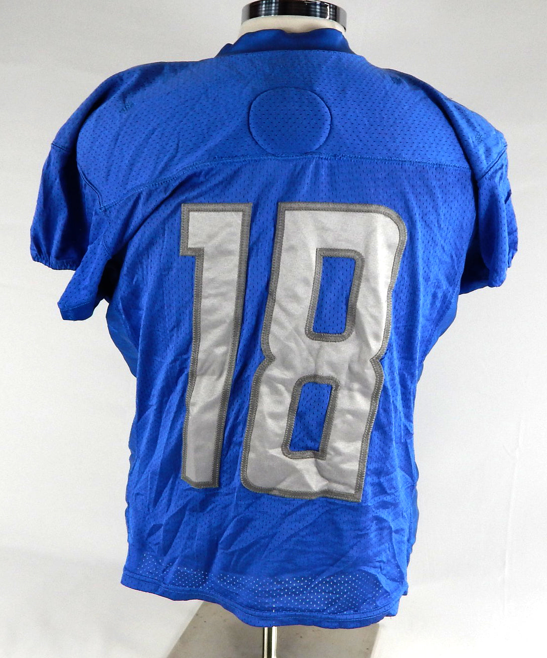 Detroit Lions #18 Game Used Blue Practice Jersey 46 254 Pic2