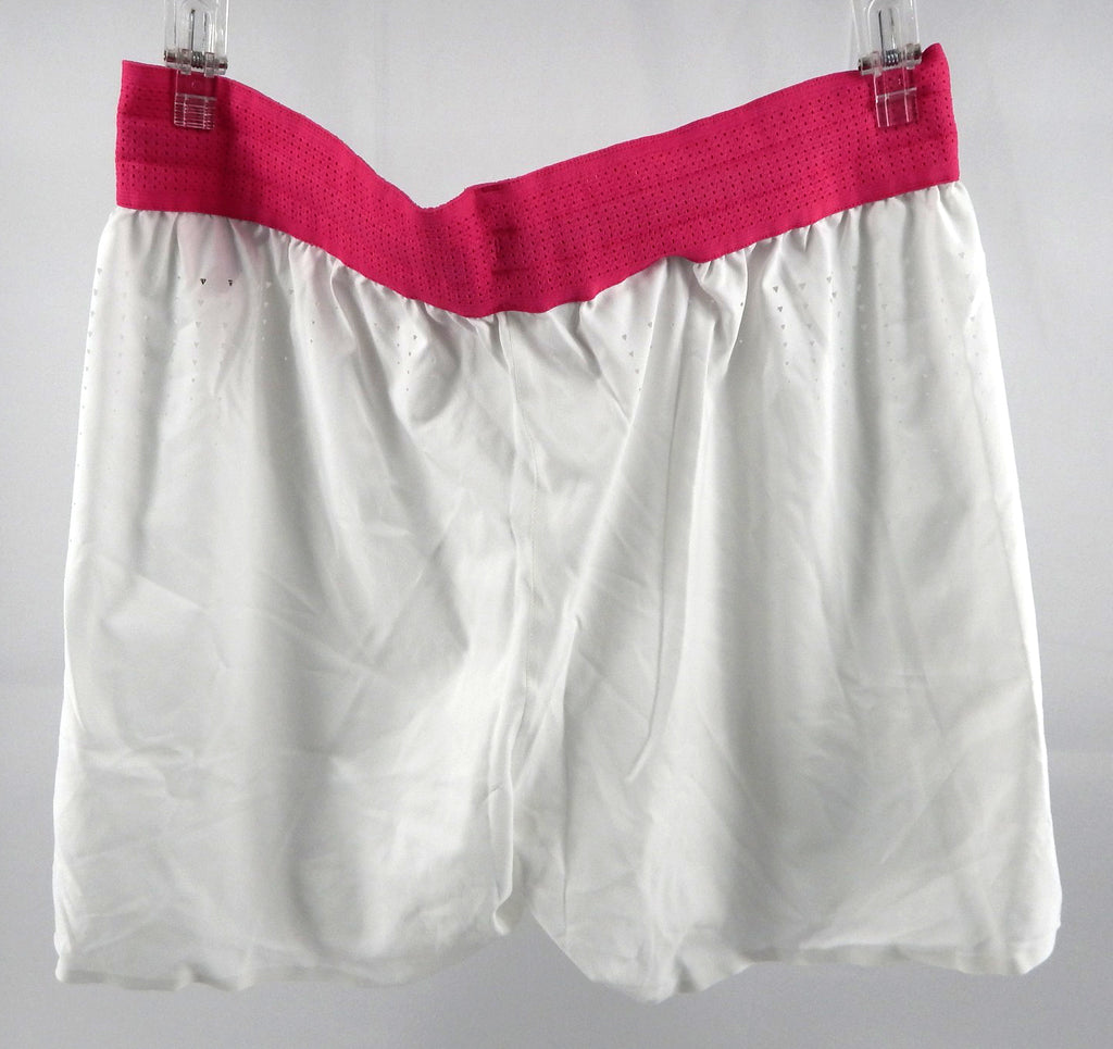 2021-22 Kansas Jayhawks Game Issued White Shorts Breast Cancer Womens L 938 Pic2