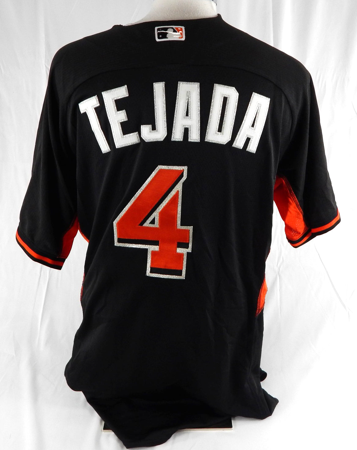 2014-16 Miami Marlins Tejada #4 Game Used Black Jersey BP ST 48 002 Pic2