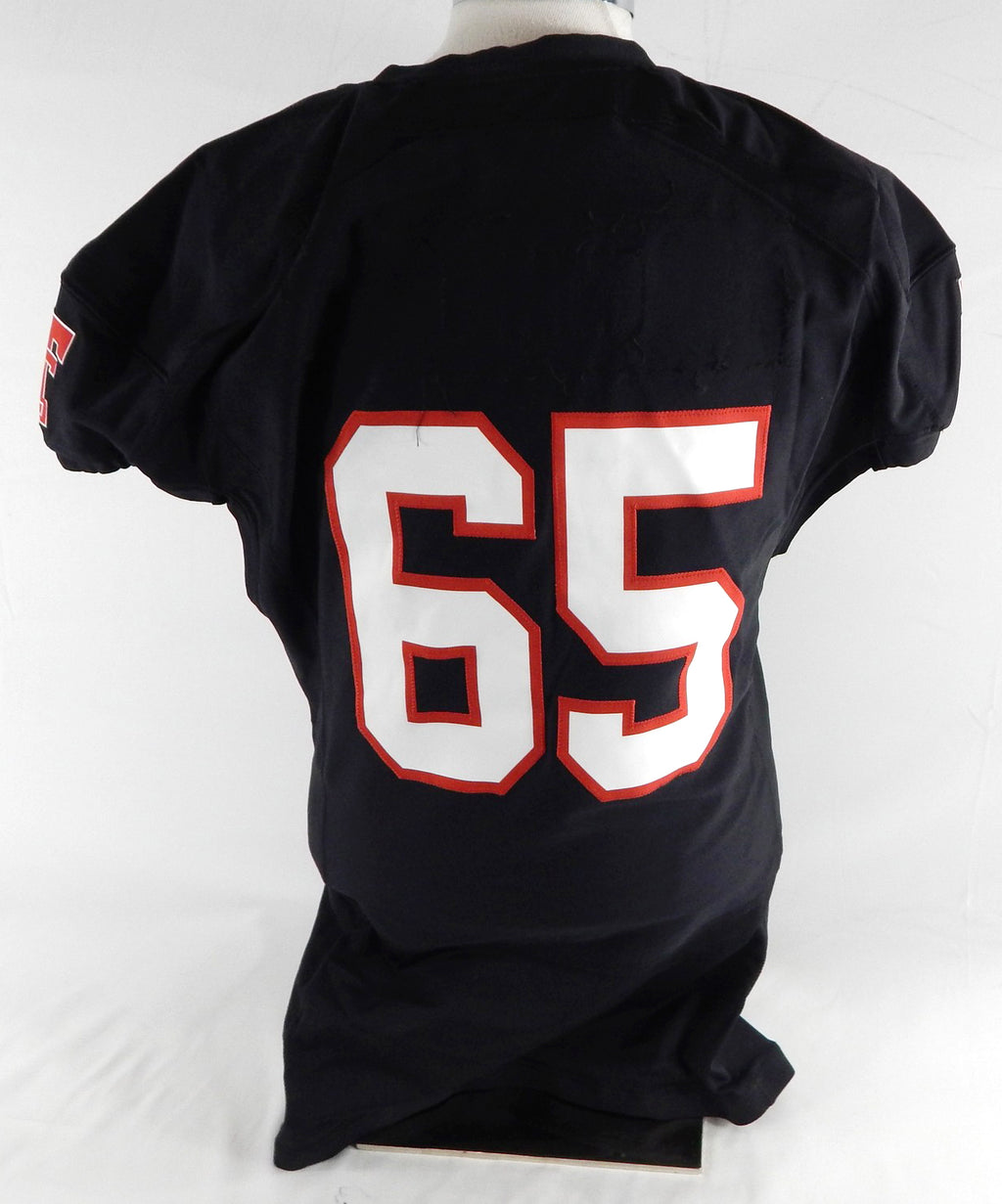 2014 Texas Tech Red Raiders #65 Game Used Black Jersey Football NP Rem 50 657 Pic2