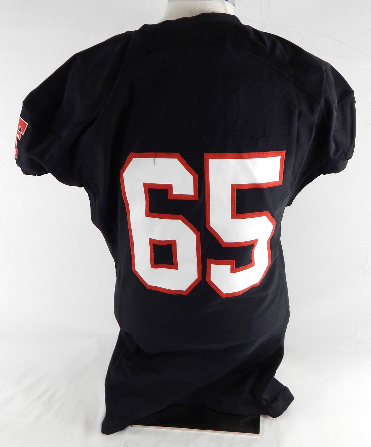 2014 Texas Tech Red Raiders #65 Game Used Black Jersey Football NP Rem 50 657 Pic2