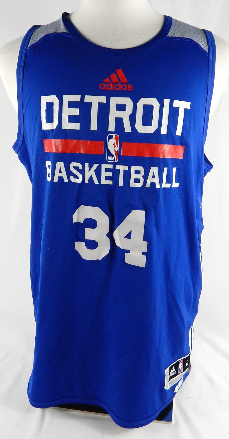 2016-17 Detroit Pistons Tobias Harris #34 Game Used Blue Practice Jersey XL 886