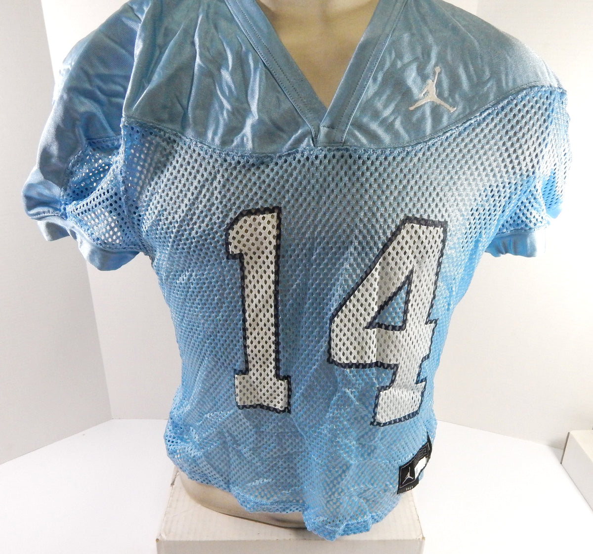 2019 North Carolina Tar Heels UNC #14 Game Used Blue Practice Jersey Jordan M 9