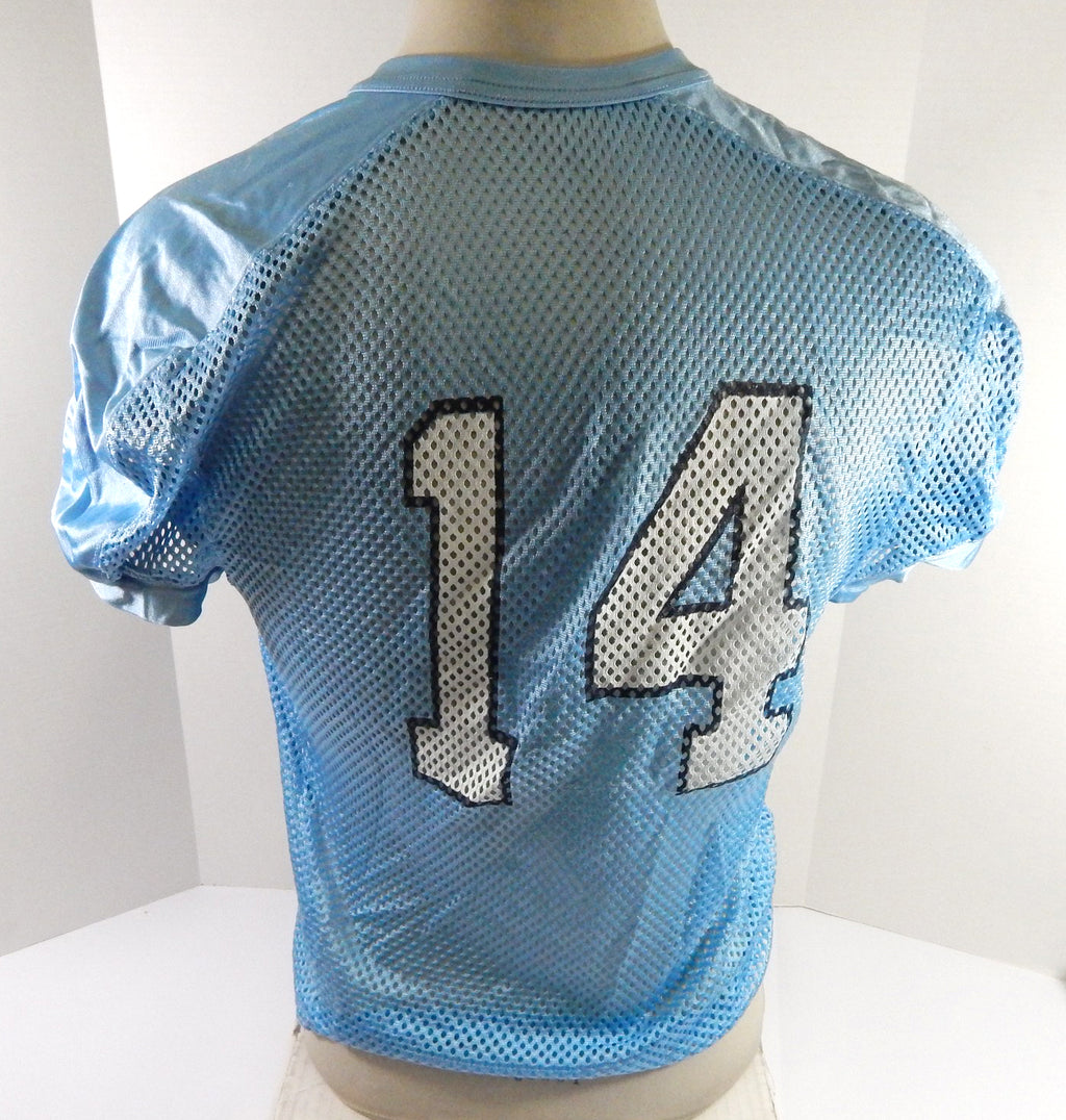 2019 North Carolina Tar Heels UNC #14 Game Used Blue Practice Jersey Jordan M 9 Pic2