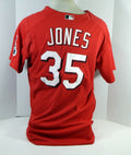 2003-06 Cincinnati Reds Jones #35 Game Issued Red Jersey Ex ST BP 46 DP16595