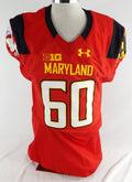 2014 Maryland Terrapins Stephen Grommer #60 Game Used Red Jersey Football 46 60