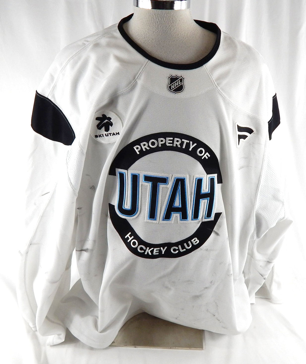 2024-25 Utah Mammoth Stepan Shurygin #32 Game Used White Practice Jersey Rookie