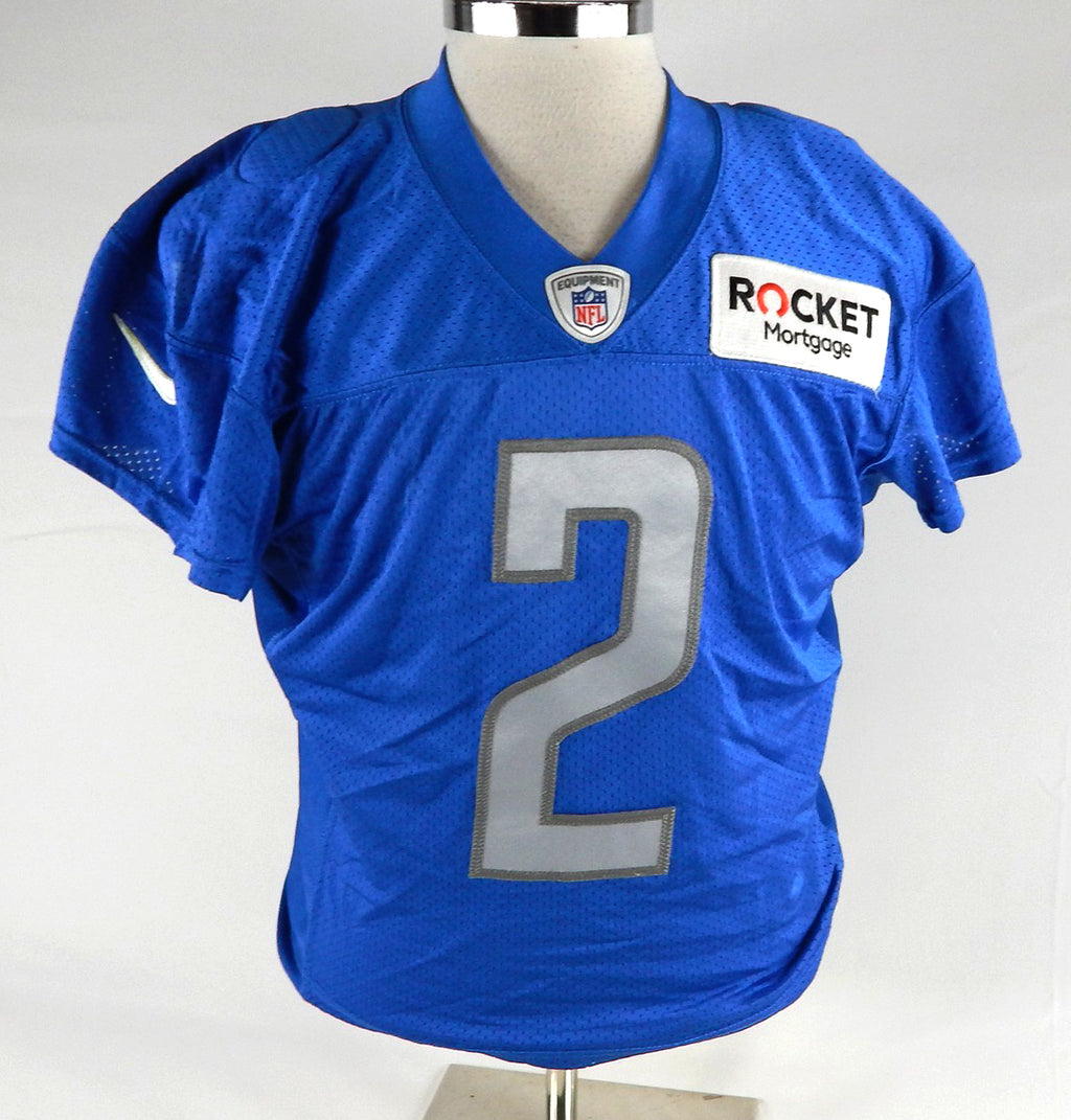 2022 Detroit Lions Austin Bryant #2 Game Issued Blue Practice Jersey 44 257