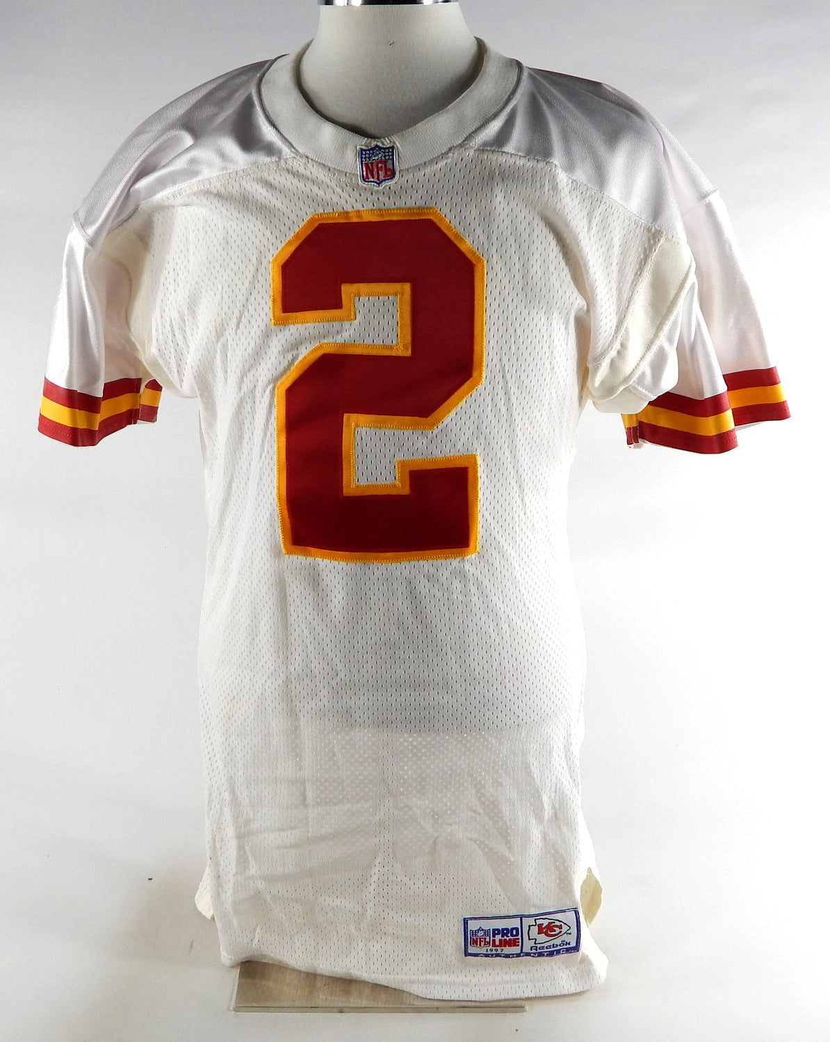 1997 Kansas City Chiefs Ortiz #2 Game Issued White Jersey 40 650