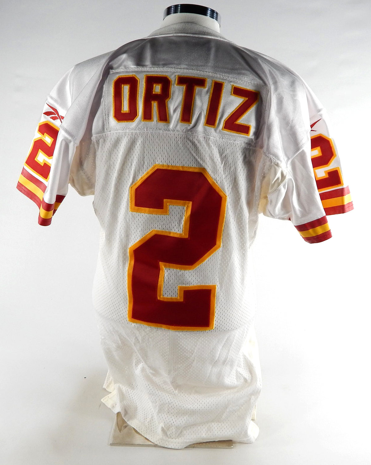 1997 Kansas City Chiefs Ortiz #2 Game Issued White Jersey 40 650 Pic2
