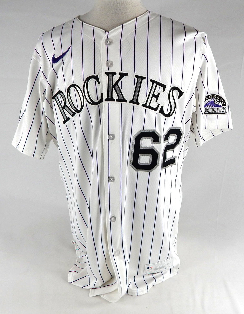 2025 Colorado Rockies Benny Montgomery #62 Game Issued White Jersey 46 936