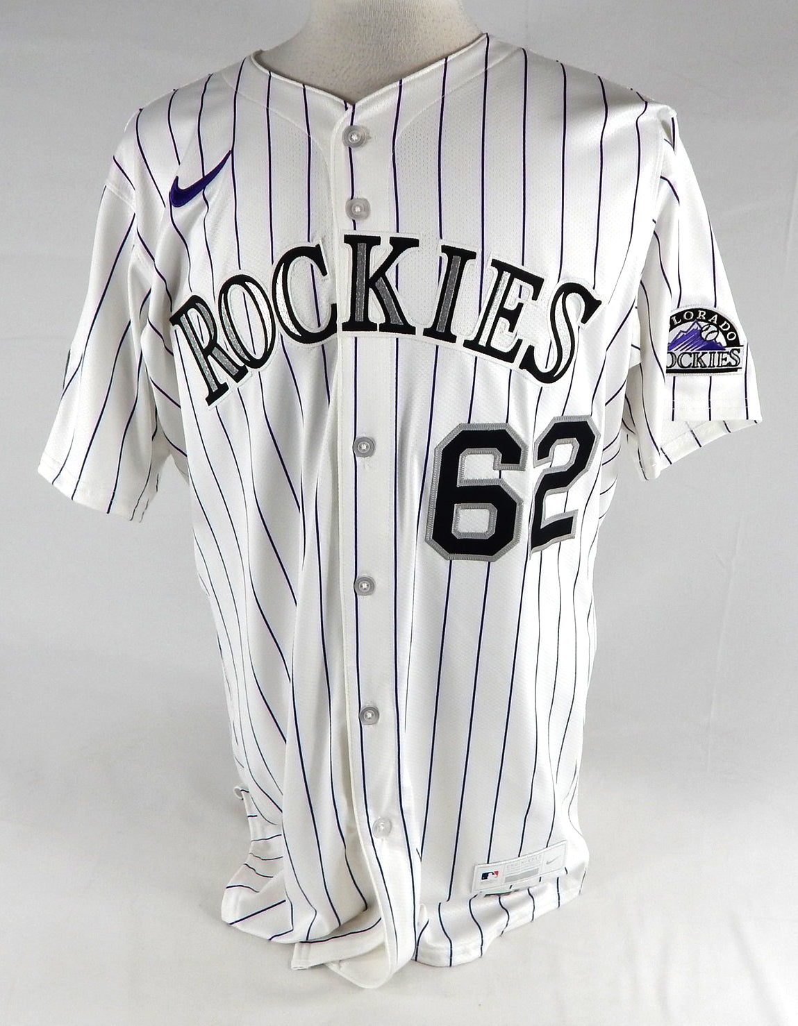 2025 Colorado Rockies Benny Montgomery #62 Game Issued White Jersey 46 936