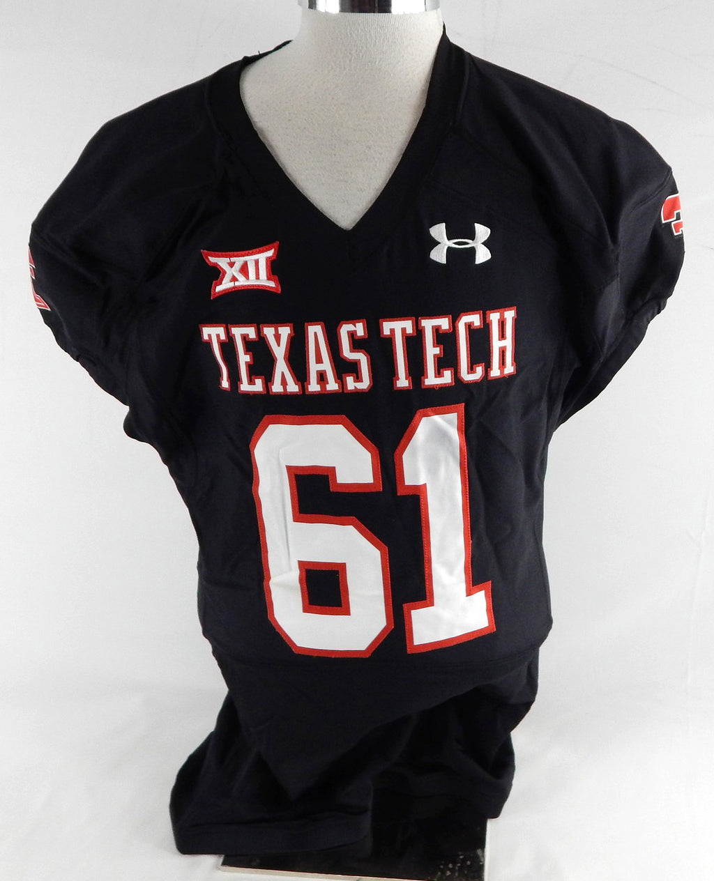 2014 Texas Tech Red Raiders #61 Game Used Black Jersey Football NP Rem 50 660