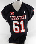 2014 Texas Tech Red Raiders #61 Game Used Black Jersey Football NP Rem 50 660