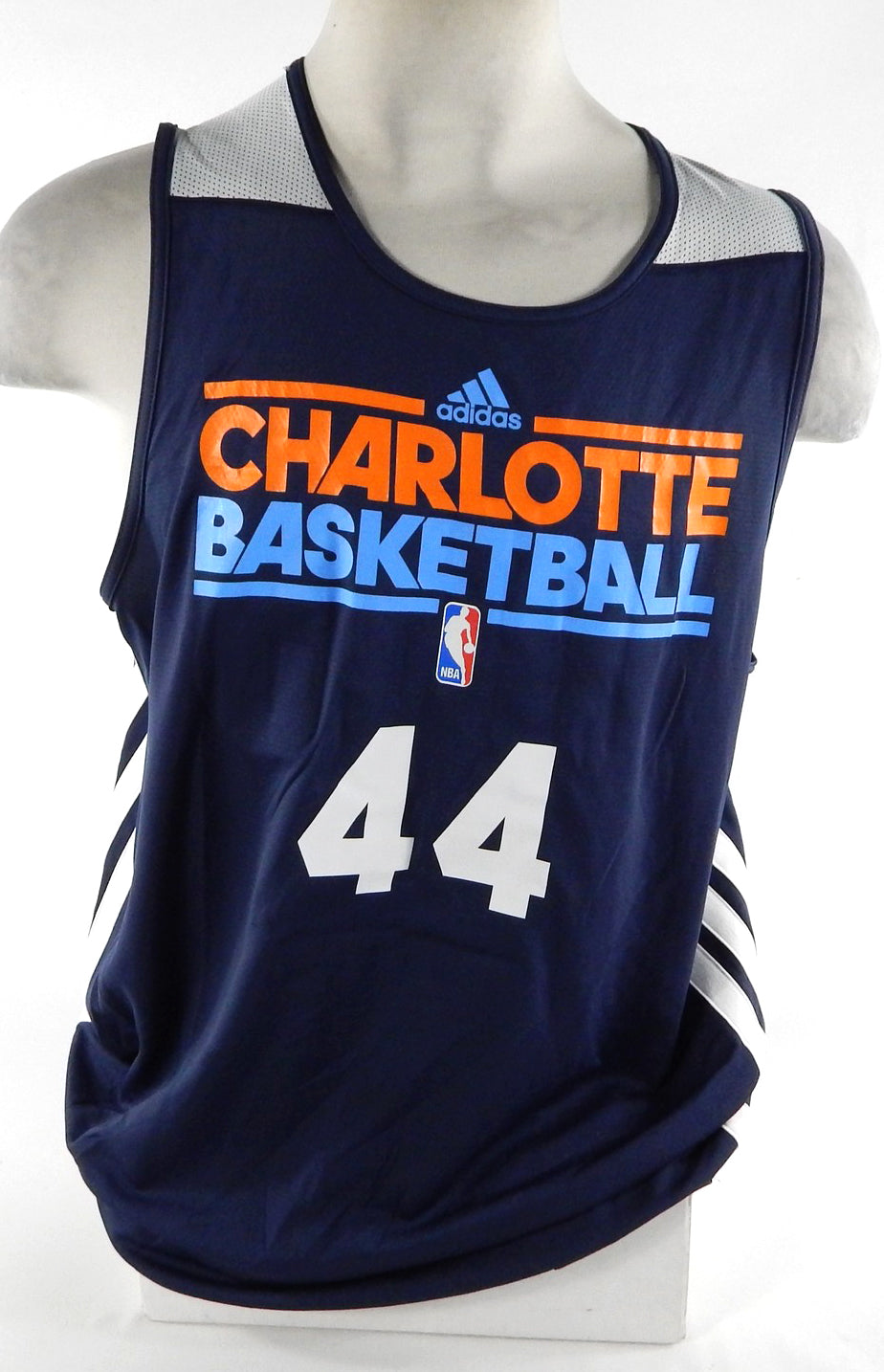 2012-13 Charlotte Bobcats Jeff Taylor #44 Game Used Navy Practice Jersey 2XL 087