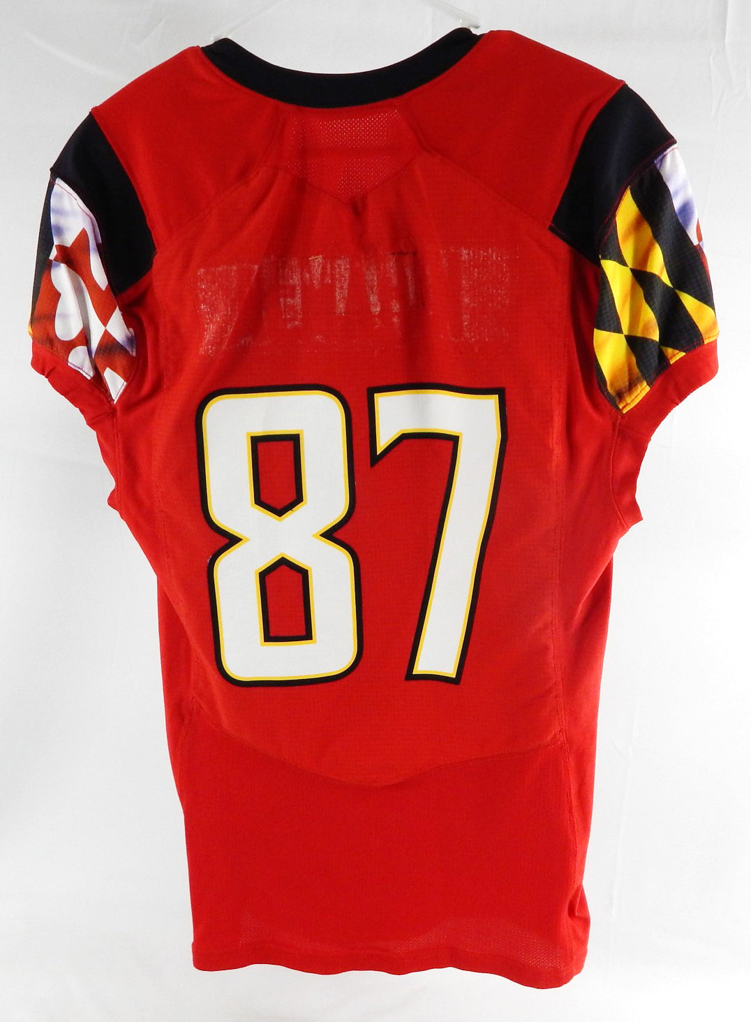 2013 Maryland Terrapins #87 Game Used Red Jersey Football NP Rem 42 62 Pic2