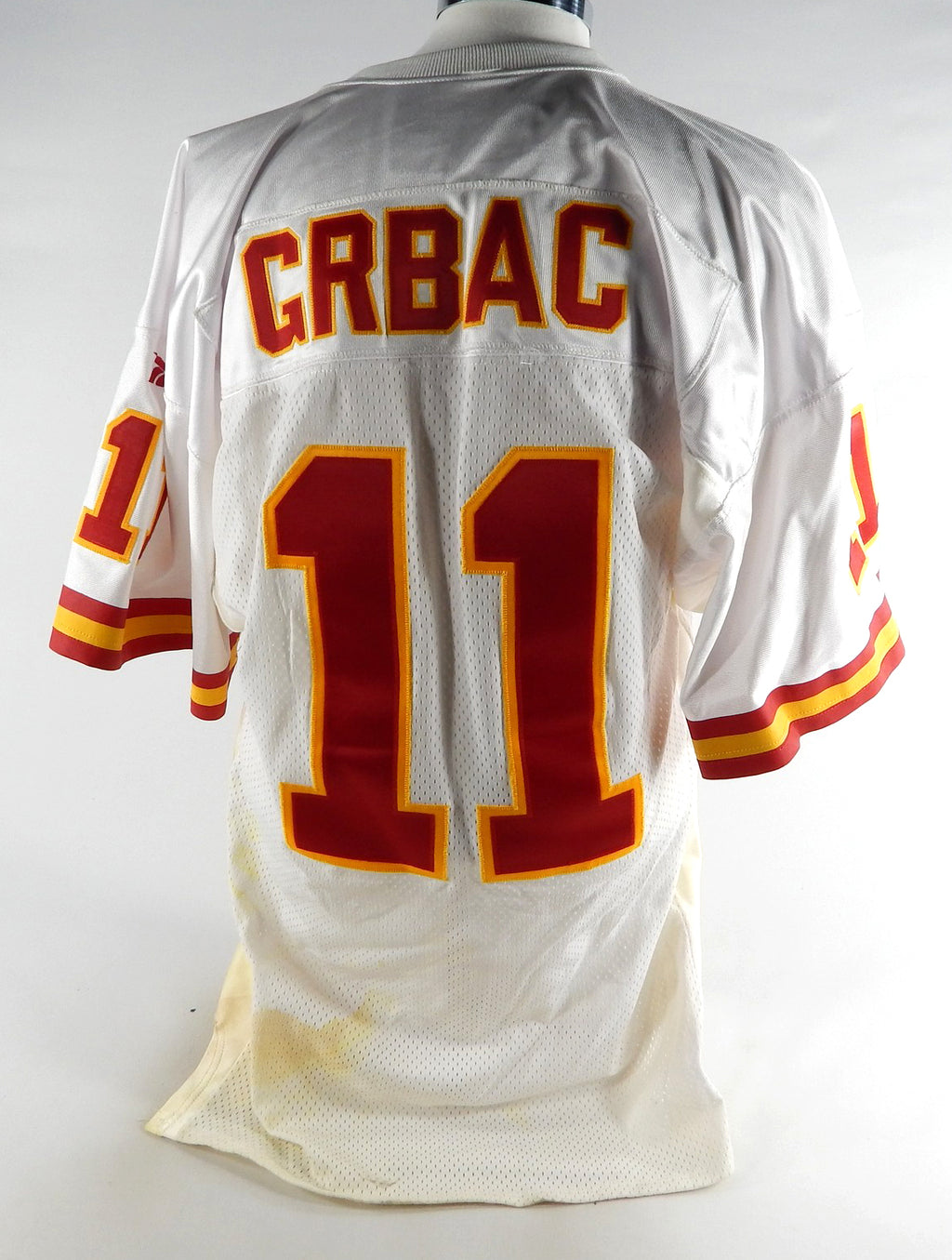 1997 Kansas City Chiefs Elvis Grbac #11 Game Issued White Jersey 46 652 Pic2