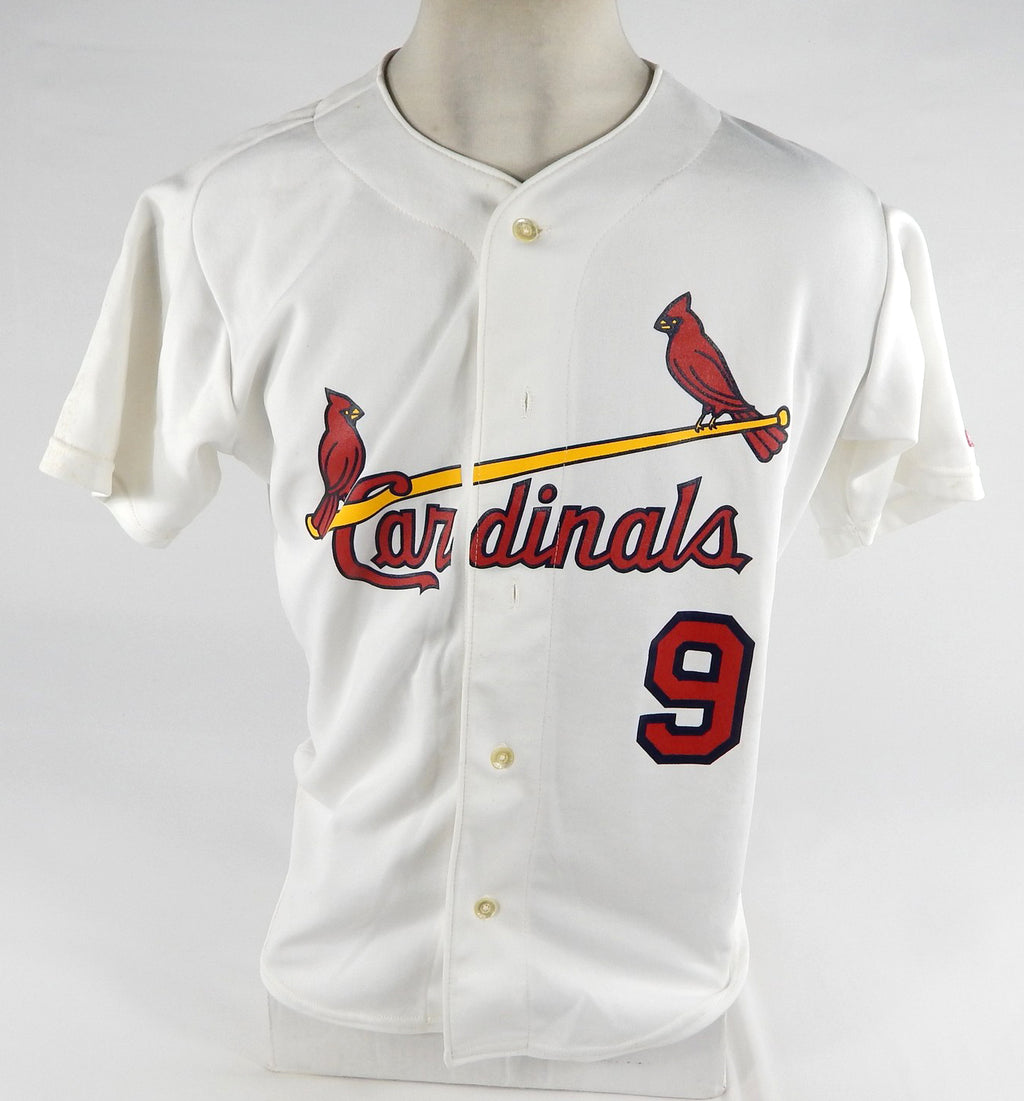1990s Palm Beach Cardinals #9 Game Used White Jersey 44 DP71797 Pic2