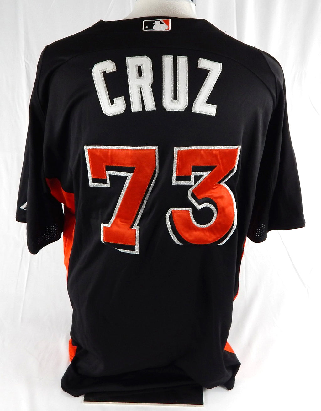 2014-16 Miami Marlins Cruz #73 Game Used Black Jersey ST BP 46 008 Pic2