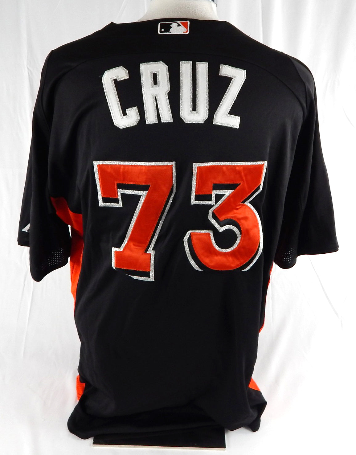 2014-16 Miami Marlins Cruz #73 Game Used Black Jersey ST BP 46 008 Pic2