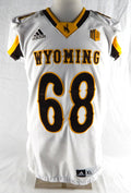 2018 Wyoming Cowboys #68 Game Issued Pos Used White Jersey XL 486