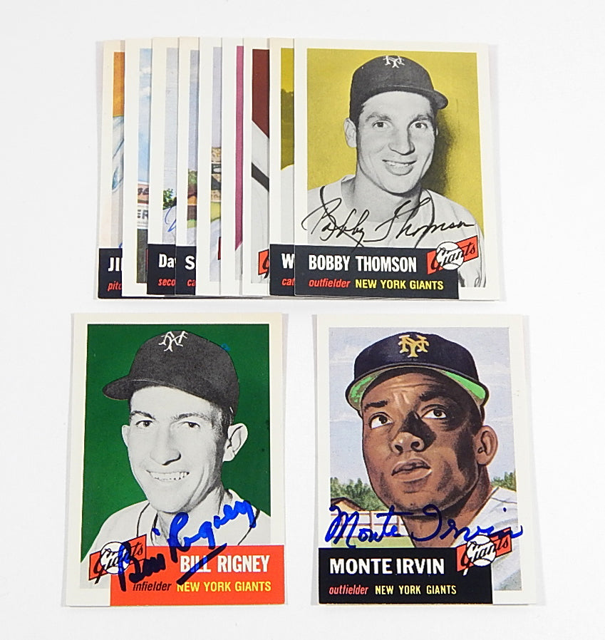 (11) 1991 Topps Archives '53 New York Giants Signed Cards Autos Irvin Rigney