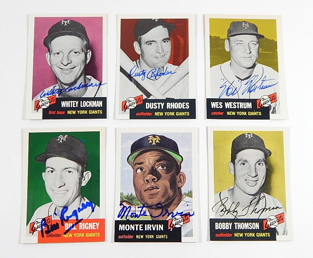 (11) 1991 Topps Archives '53 New York Giants Signed Cards Autos Irvin Rigney Pic2