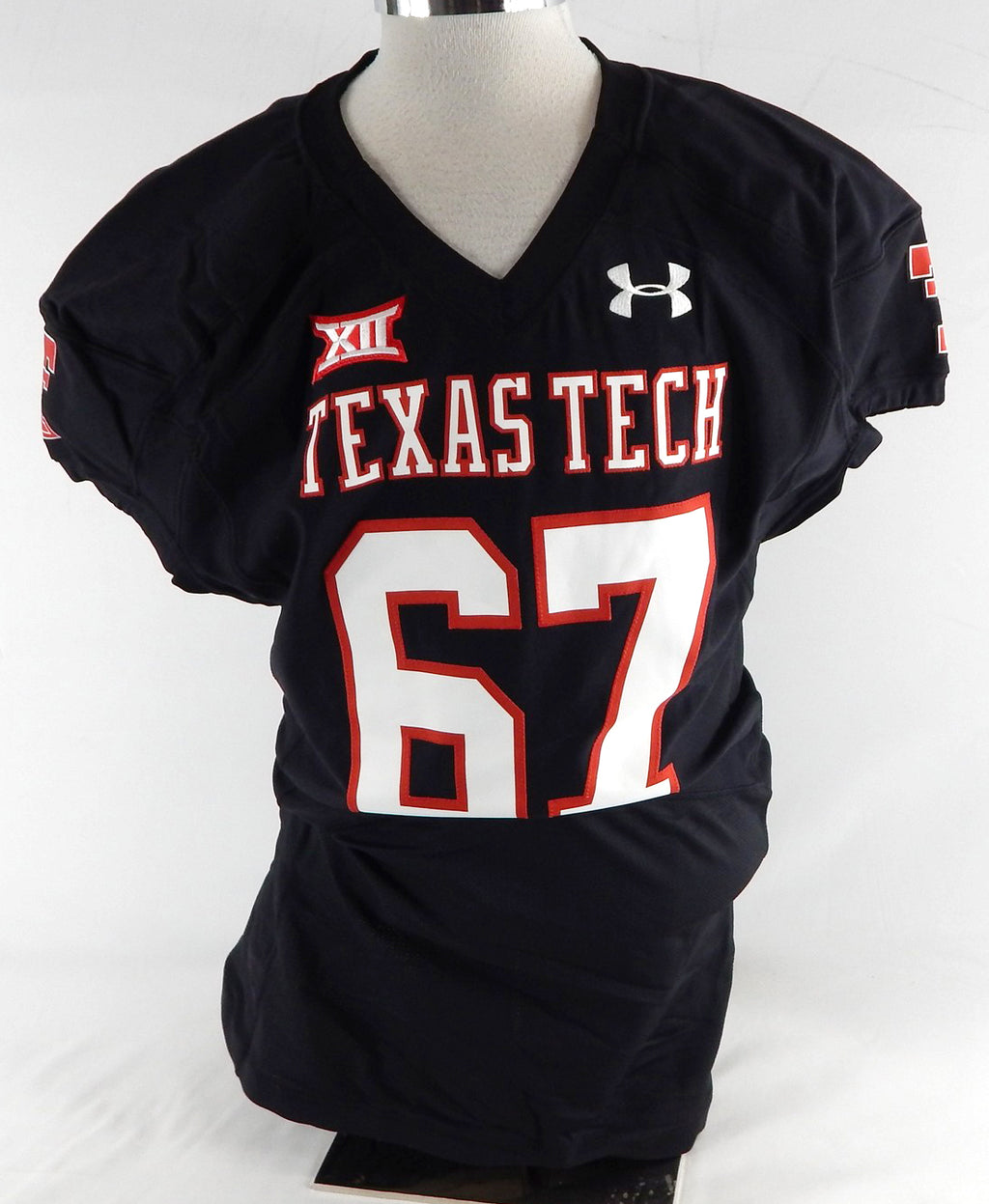 2014 Texas Tech Red Raiders #67 Game Used Black Jersey Football NP Rem 50 664