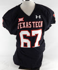 2014 Texas Tech Red Raiders #67 Game Used Black Jersey Football NP Rem 50 664