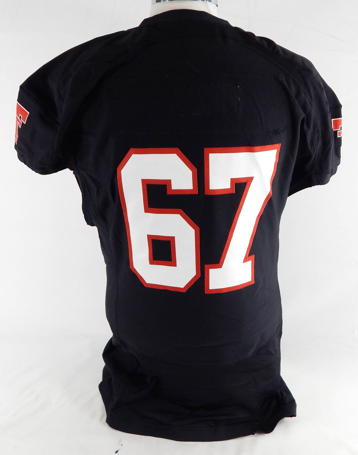 2014 Texas Tech Red Raiders #67 Game Used Black Jersey Football NP Rem 50 664 Pic2