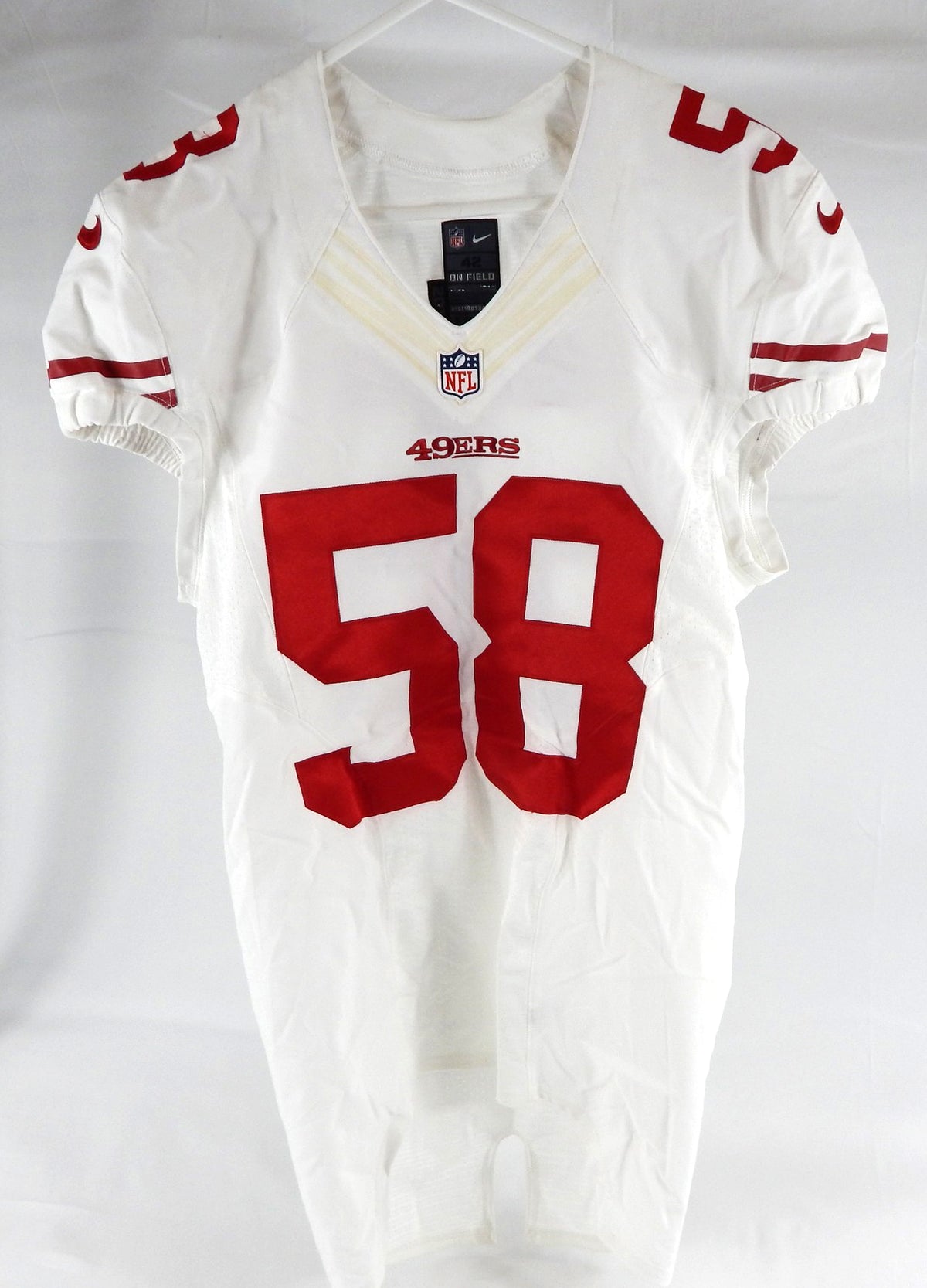 2013 San Francisco 49ers #58 Game Issued White Jersey 42 512