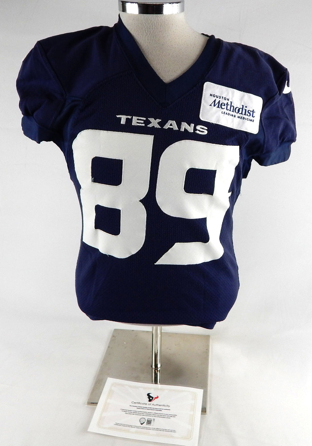 2024 Houston Texans Xavier Johnson #89 Game Used Navy Practice Jersey L 517